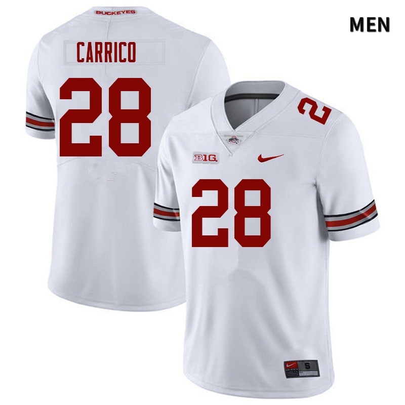 Men's Nike Ohio State Buckeyes Reid Carrico #28 White NCAA Authentic Stitched College Football Jersey EIP53H0M